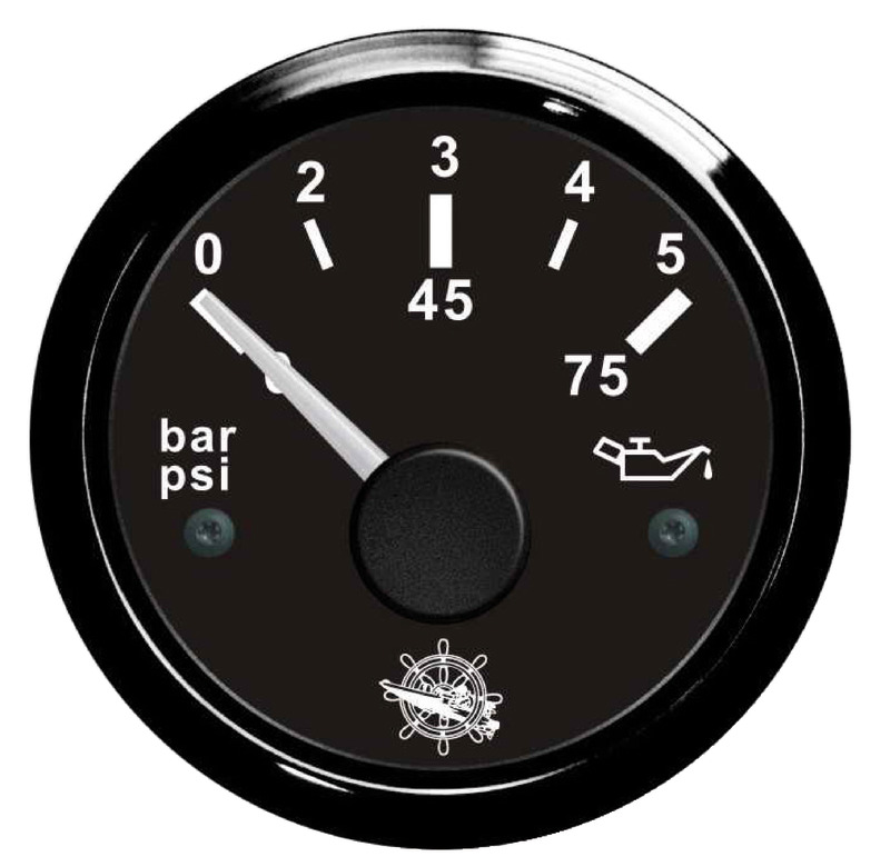 Osculati oil pressure indicator 0/5 bar black/black