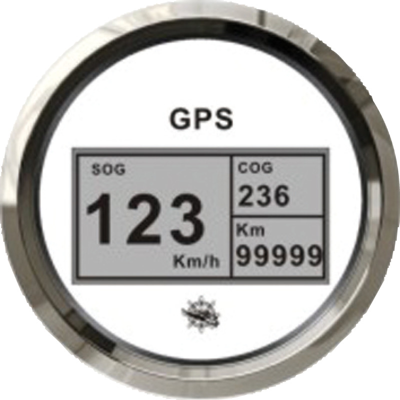 [EU27.781.01] Osculati speedometer compass mile counter GPS white/glossy